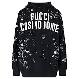 Gucci-GUCCI FELPA CAPPUCCIO "COSMOGONIE"-Nero