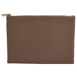 HERMÈS Atout 20 Pochette en cuir de veau Beige Marron