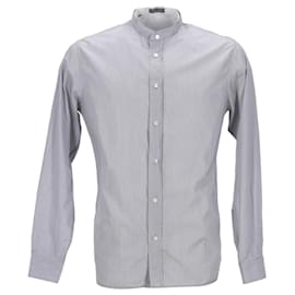 Dior-Camisa Dior con cuello mao en algodón gris-Gris