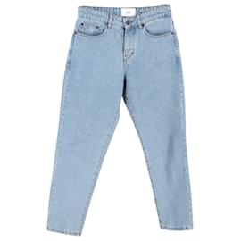 Ami-AMI Paris Tapered Jeans in Blue Cotton Denim-Blue