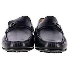 Tod's-Tod's Clamp City Gommino Loafers in Black Leather-Black