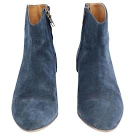 Isabel Marant-Isabel Marant Dacken Ankle Boots in Navy Blue Suede-Blue,Navy blue