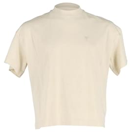 Ami Paris-T-shirt AMI Paris a collo alto in cotone Crema-Bianco,Crudo