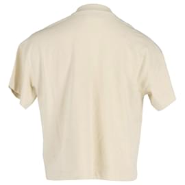 Ami Paris-AMI Paris T-Shirt mit hohem Kragen aus cremefarbener Baumwolle-Weiß,Roh
