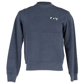 Off White Off-White Logo-Sweatshirt aus marineblauer Baumwolle Marineblau