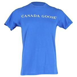 Canada Goose-Canada Goose Polar Bear T-Shirt in Blue Cotton-Blue