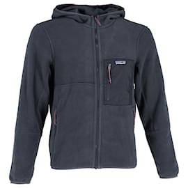 Autre Marque-Patagonia Zipped Hooded Jacket in Navy Blue Recycled Polyester-Navy blue