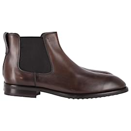 Tod's-Tod's Chelsea Ankle Boots in Brown Leather-Brown