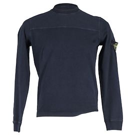 Suéter Compass de manga comprida Stone Island em algodão azul marinho Azul marinho