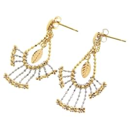 & Other Stories-18K Leaf D angle Earrings-Golden