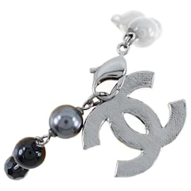 Chanel-CC Faux Pearl Bracelet-Silvery