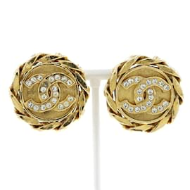 Chanel-Clip de CC en los pendientes-Dorado