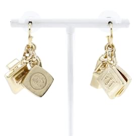 Chanel-CC 3P Swing Stud Earrings-Golden