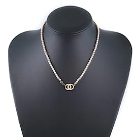 Chanel-CC Faux Pearl Necklace-Golden