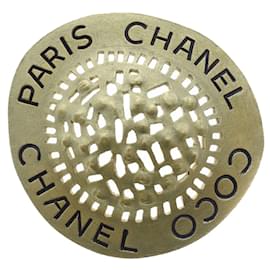 Chanel-Broche de chapeau CC-Doré