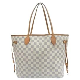 Louis Vuitton-Louis Vuitton Damier Azur Neverfull MM  Canvas Tote Bag N51107  in Fair condition-White
