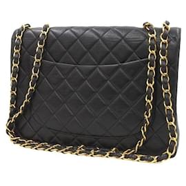 Chanel-Bolso CC con solapa de piel acolchada 4-Negro