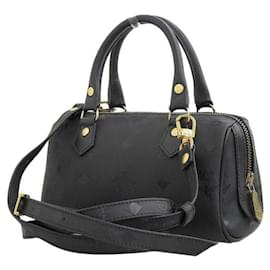 MCM-Bolsa Visetos Nylon Boston-Preto