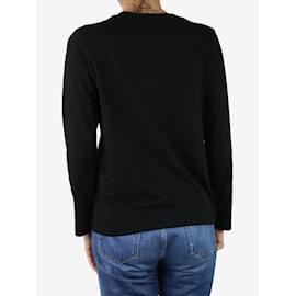 Yohji Yamamoto-Top noir à manches longues avec superposition en tricot - Taille marque 2-Autre