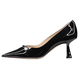 Jimmy Choo-Black patent pointed-toe heels - size EU 37.5-Black