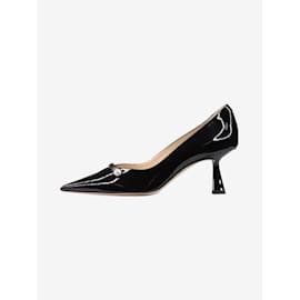 Jimmy Choo-Black patent pointed-toe heels - size EU 37.5-Black