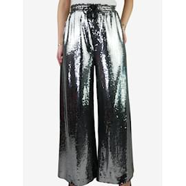 Loewe-Silver high waisted sequin drawstring trousers - size M-Other