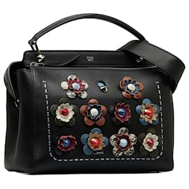 Fendi-Fendi Black Flowerland DotCom Satchel-Other