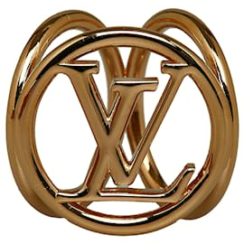 Louis Vuitton-Anel de lenço Louis Vuitton em ouro Louise-Dourado