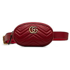 Gucci-Gucci Red GG Marmont Matelasse Belt Bag-Red