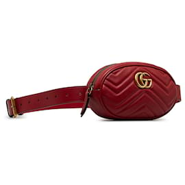 Gucci-Gucci Red GG Marmont Matelasse Belt Bag-Red