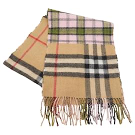 Burberry-Burberry Brown House Check Cashmere Scarf-Brown,Beige