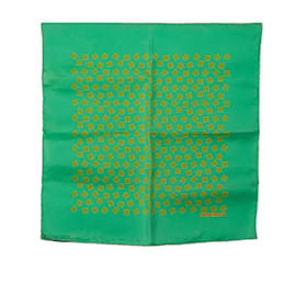 Hermès-Lenço de Seda Hermes Verde Estampado-Verde,Verde claro