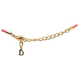 Dior-Dior Pink Safety Pin Cord Charm Choker-Pink