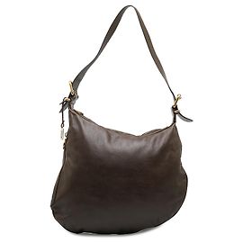 Fendi Bolsa de Ombro Oyster em Couro Marrom Marrom Castanho escuro