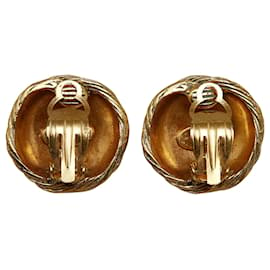 Chanel-Pendientes de clip Chanel Gold CC-Dorado