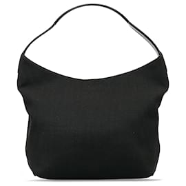 Gucci-Gucci Black Canvas Shoulder Bag-Black