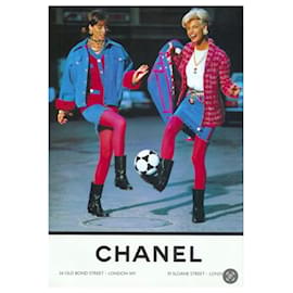 Chanel-1991 Ensemble veste et jupe en tweed et denim les plus rares-Multicolore