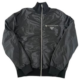 Prada Reversible Nylon Wool Jacket Black