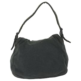 Fendi-FENDI Mamma Baguette Bolso de hombro algodón Gris Auth am5207-Gris