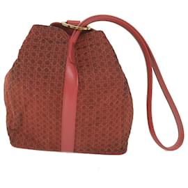 Christian Dior-Christian Dior Canage Shoulder Bag Nylon Red Auth bs10264-Red