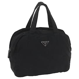 Prada-PRADA Hand Bag Nylon Black Auth 61014-Black