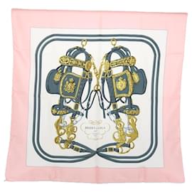 Hermès-HERMES CARRE 90 BRIDES de GALA Schal Seide Rosa Auth5238-Pink