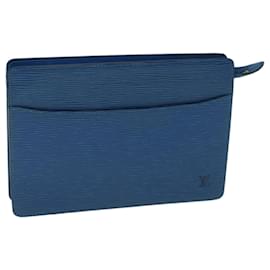 Louis Vuitton-LOUIS VUITTON Epi Pochette Homme Clutch Bag Blue M52522 LV Auth 58456-Blue