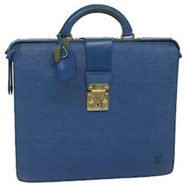 Louis Vuitton-LOUIS VUITTON Epi Serviette Fermoir Business Bag Blue LV Auth yk9656-Blue