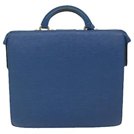 Louis Vuitton-Bolsa executiva LOUIS VUITTON Epi Serviette Fermoir Azul Autenticação de LV9656-Azul