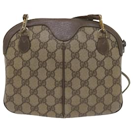 Gucci-GUCCI GG Supreme Web Sherry Line Shoulder Bag Beige Red 904 02 047 Auth bs10393-Red,Beige