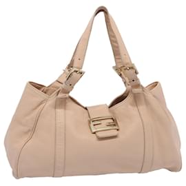 Fendi-FENDI Shoulder Bag Leather Pink Auth 60963-Pink
