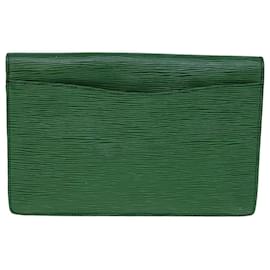 Louis Vuitton-LOUIS VUITTON Epi Montaigne 23 Clutch Bag Green M52664 LV Auth 60642-Green