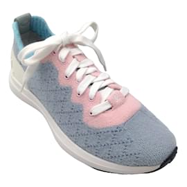 Autre Marque-Chanel grey / pink / Blue 2019 Mixed Fabric Knit Sneakers-Multiple colors