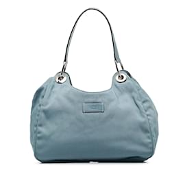 Gucci-Blue Gucci Canvas Shoulder Bag-Blue